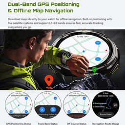 CUBOT GT5 - Smartwatch - Sporthorloge - Heren en Dames - Health - Stappenteller - Hartslagmeter - Saturatiemeter - Belfunctie - 100+ Sportmodi - Kompas - Zaklamp - 1,43" AMOLED - Geschikt voor iOS/Android - Zwart — thumbnail 4