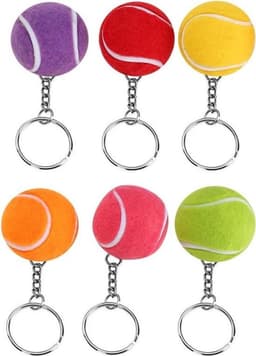 Tennis Key Multi Kleur Fluwelen Sport Bal Sleutelhanger - Hanger Decoratie - Gift Tassen - School Carnaval Beloning - 1.6 inch . — thumbnail 2