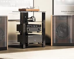 FITUEYES Hifi-meubel - Hifi Rack - 4-laags gehard glas - Hoogte verstelbaar - Kabelbeheer — thumbnail 5