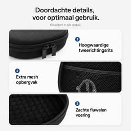 Sounix Koptelefoon Hoes - Harde Beschermcase voor JBL, Sony Koptelefoons - Waterafstotende Opberghoes met Draagband - Zwart — thumbnail 3