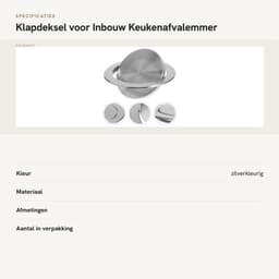 Klapdeksel Inbouwdesign - Afvalemmer - Roestvrij Staal - Compact - Geschikt voor Thuis/Kantoor - Afmetingen 16,5 x 16,5 x 3,3 cm - Afvalbakdeksel — thumbnail 5