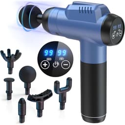 Lìon® Masage Gun - Draadloze Massage Gun - Spiermassage Apparaat - Zwart/Blauw - 23cm x 16cm x 6cm — thumbnail 1