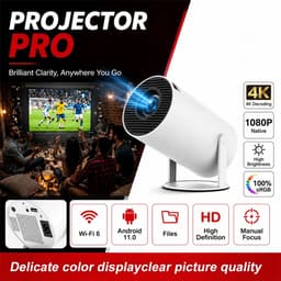 Sterrenvuur Mini Smart Projector - Beamer - Native 720P HD - 4K Decode - Android 11 met WiFi 6 & Auto Keystone — thumbnail 1