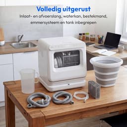 Mini Vaatwasser - Tafelmodel Vaatwasser - Kleine Keukens - 3 Aansluitmogelijkheden - 3 Couvert - Wit — thumbnail 3