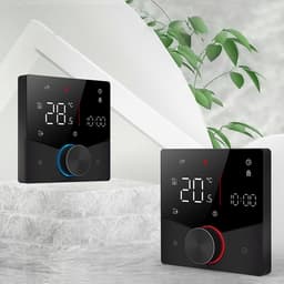 Slimme Thermostaatknoppen - Temperatuurregelaar - Verwarming Regelen - LCD Kleurendisplay - 88mm - Zwart — thumbnail 4