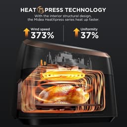 Airfryer - Heteluchtfriteuse - Gezond Frituren - 8-in-1 Multifunctioneel - 8.5 Liter - Zwart — thumbnail 4