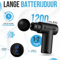 Rynex Massage Gun - 6 snelheden - 4 opzetstukken - Opbergkoffer — thumbnail 2