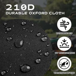 Dailygoods- Grasmaaierhoes Waterdicht - Universeel - Polyester 210D - Weerbestendig - Antislip Koord - Afmetingen 193 x 112 x 64 cm - Tuinmachinehoes — thumbnail 4