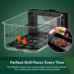 Luchtfriteuse met Dubbele Mand - Airfryer Heteluchtfriteuse - Gezond Koken - Dubbel Zichtvenster - 8 Liter - Zwart — thumbnail 5