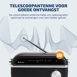 Denver FM Radio Retro - Noodradio / Noodpakket - Werkt op batterij of netstroom - Keukenradio - Draagbare Radio - TRB67B — thumbnail 5