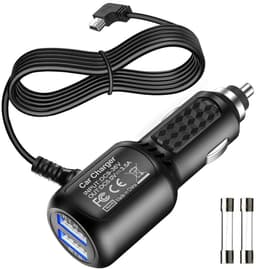 Mini Usb-Dashcamkabel - Stroomkabel Voor Dashcam - 5 V / 2,5 A + 5 V / 3,5 A - 1 Stuk - Auto / Vrachtwagen Zwart — thumbnail 1