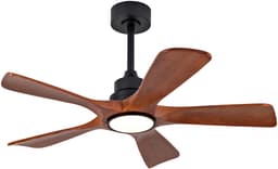 COVREO Plafondventilator met verlichting 42 inch, walnoot zwart, 6 snelheden — thumbnail 1