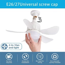 Ventilatorlamp met afstandsbediening | Compacte ventilatorlamp met afstandsbediening – 3 lichtstanden; creatieve ventilator voor thuis, op de camping, in de woonkamer of als tentdecoratie — thumbnail 2