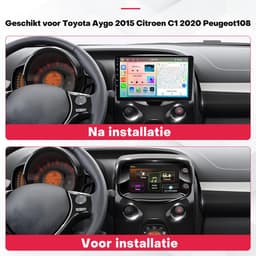 Boscer 2 Din Android 15 Autoradio - Geschikt voor Toyota Aygo, Citroën C1 & Peugeot 108 (2014-2021) - Draadloos Apple Carplay & Android Auto - 6+128GB - 9 Inch HD IPS Touchscreen - GPS - WIFI, Bluetooth & USB - Achteruitrijcamera & Microfoon — thumbnail 4