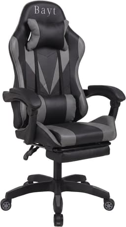 Bayt Gamestoel - Gaming Chair - Gamingstoel - Ergonomische Bureaustoel - Verstelbaar - Zwart en Grijs — thumbnail 1