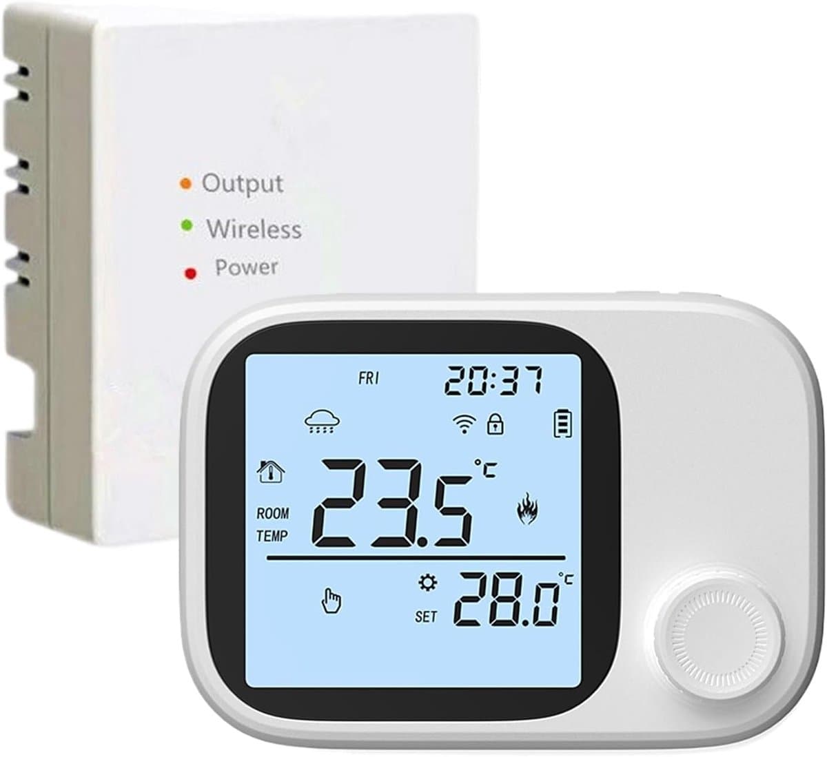 Intelligente Thermostaat - Wifi Regelaar - Comfort Beheer - App en Spraakbesturing - 8.6 x 8.6 x 3 cm - Wit — afbeelding 1