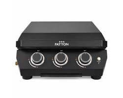 Patton Vigor D300 Plancha Gasbarbecue met Deksel en RVS Bakplaat - 3 Branders