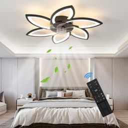 Riserva Plafondventilator met LED Verlichting Zwart - 85W - 9562lm - 3000-6500K - Dimbaar - Moderne Ventilatorlamp — thumbnail 4