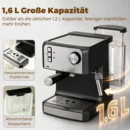 HOMCOM Coffee Maker-Edelstahl-29 x 22 x 28 cm-Schwarz — thumbnail 5