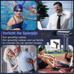 Massagengun - Massage Pistool - Massage Gun - Grijs - 19cm x 18cm x 6cm — thumbnail 5