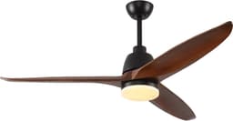 FloraGrace Ventilator - 142 cm - Met Verlichting En Afstandsbediening - Metaal En Hout - Zwart En Donker Walnoot - Voor Woonkamer En Slaapkamer — thumbnail 2