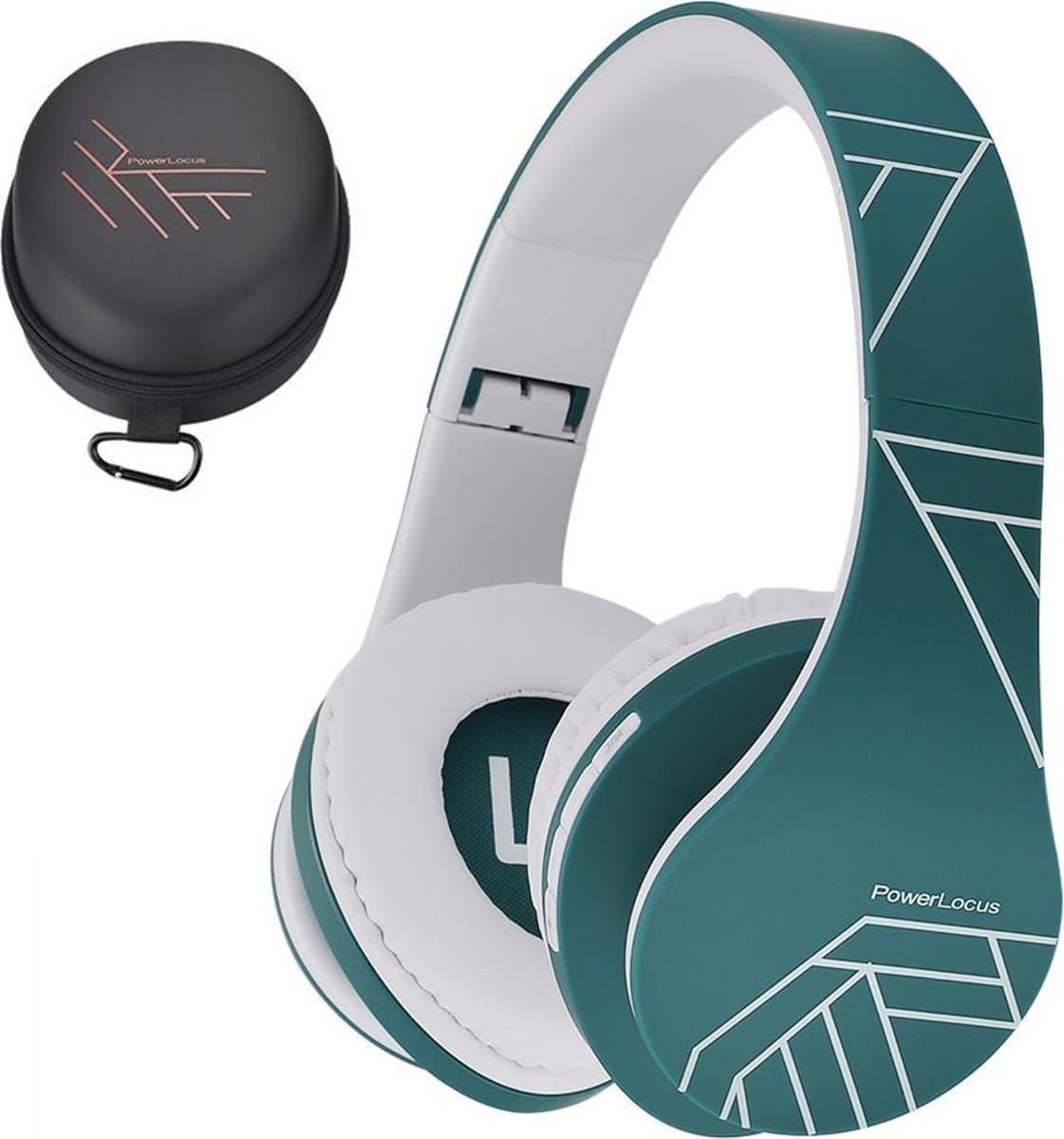 PowerLocus P2 - Draadloze Over-Ear Koptelefoon Inklapbaar - Bluetooth Hoofdtelefoon - Met microfoon – Headphone - Micro SD mode – Incl. Carry Case – Blauw — afbeelding 1