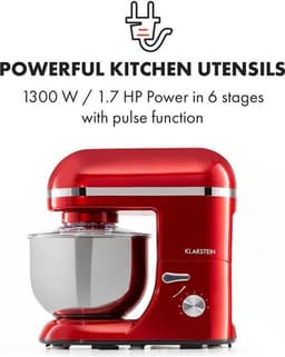 Klarstein keukenmachine, Knetmaschine met 5L kom, 2000W Profi keukenmachine met Knethaken en Schneebesen, Universal keukenmachine met 6 standen, Teigmaschine zum roeren, Kneten en Aufschlagen - Keukenmachine,2L 1800W - voor Keuken - Garde — thumbnail 2