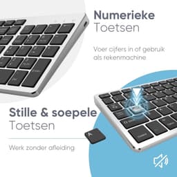 Trendfield Draadloos Toetsenbord - Bluetooth Keyboard - Stille Toetsen - Oplaadbaar - Qwerty - Space Grey — thumbnail 2
