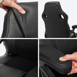 LifeGoods Gaming Stoel - Gamestoel - Verstelbaar in Hoogte - Comfortabele Gaming Chair - Kunstleer - Zwart — thumbnail 5