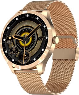 Belesy® Q9 Pro - Smartwatch Dames - Smartwatch Heren - Android - IOS - Horloge - 1.28 inch - Kleurenscherm - Stappenteller - Bloeddruk - Hartslag - 75+ Wijzerplaten - Sporten - Staal - Roségoud - Kerstcadeau — thumbnail 2