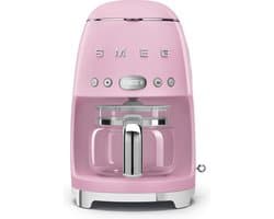 SMEG DCF02PKEU Filterkoffiemachine - Koffiezetapparaat - 10 Koppen - Warmhoudfunctie 40 min - Aroma Instelling - Programmeerbare Startfunctie - 50’s Style - Roze