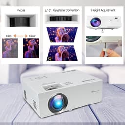 Stabiele Mini-projector met wifi - 1080p LED beamer voor thuisbioscoop - HDMI USB TF - kleine beamer Beamer — thumbnail 4