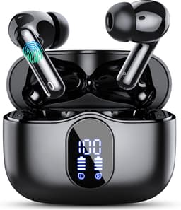 PrimeSound Sky Pro Draadloze Oordopjes - Active Noise Cancelling - LED Display - Bluetooth 5.3 - Zwart — thumbnail 1