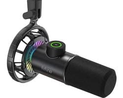 FIFINE K658 - Gaming Microfoon Dynamische - Podcast Streaming PC PS4 PS5 - USB RGB - Zwart