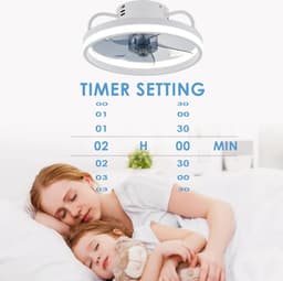 Witte Plafondventilator met Verlichting - Ventilator Lamp Plafond - Kroonluchter Ventilator - LED lamp - Stille Ventilator - Afstandsbediening - Dimbaar - Woonkamer Lamp - Ventilator Lampen - Slaapkamer lamp - Eetkamerlamp — thumbnail 4