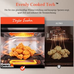 Taylor Swoden Smartheat - Airfryer XXL - 6,5L - Met Venster - Dual Heating - 8 Automatische Programma's - Heteluchtfriteuse - Inclusief Receptenboek - 1800W - Zwart — thumbnail 4