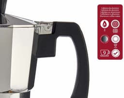 Kinvara Percolator Italiaans koffiezetter - Aluminium - zilver - 450 ml - Koffiezetter — thumbnail 4