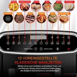 Equivera Dubbele Airfryer - Dubbele Mand - Dual Cook - Heteluchtfriteuse - Verschillende Programma's - Dual Zone - Mega — thumbnail 5