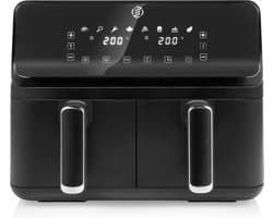 Equivera Dubbele Airfryer - Dubbele Mand - Dual Cook - Heteluchtfriteuse - Verschillende Programma's - Dual Zone - Mega