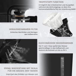 Equivera Coffee Machine - Koffiemachine - Koffiezetapparaat - Koffie Maler - Premium — thumbnail 3