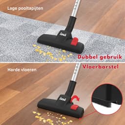 Steelstofzuiger met snoer - 3 in 1 Stofzuiger zonder zak - 3 verschillende opzetstukken - 600W - Rood — thumbnail 4