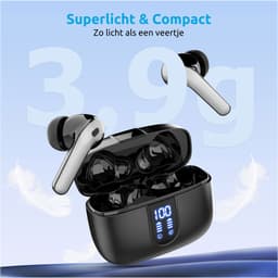 PrimeSound P-10 Draadloze Oordopjes - Bluetooth 5.3 - 30 Uur Afspeeltijd - IPX5 Waterdicht - Touch Bediening - Zwart — thumbnail 4