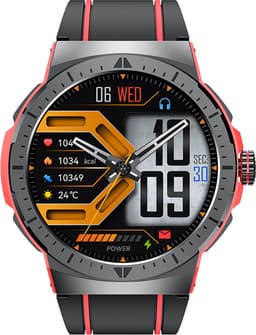 WizBay Premium Select® 1,43 Inch AMOLED Sport Smartwatch Rood Zwart - Bluetooth Bellen - Hartslag Bloeddruk Zuurstof - IP68 Waterdicht - 100+ Sportstanden - 466x466 — thumbnail 1