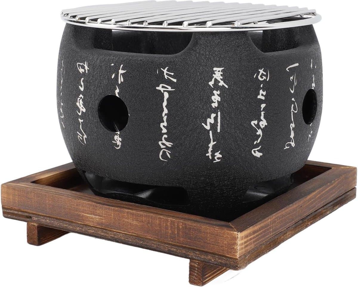 BBQ Grill - Japanse Stijl - Tafelblad Houtskool - Draagbare Mini - Gietijzeren Grill — afbeelding 1
