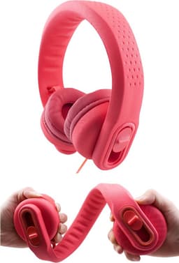 DKT Eduline Flexifoon rood flexibele hufterproof koptelefoon hoofdtelefoon kinderen voor gebruik in de school klas — thumbnail 1