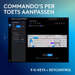 Logitech G915 X Lightspeed - Draadloos Gaming Toetsenbord - Tactile - Qwerty - Wit — thumbnail 4