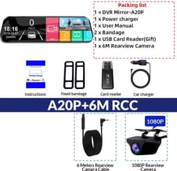 Tumex - Dashcam voor Auto - Dashcam - 10" Touchscreen - 170° Groothoeklens - Nachtzicht - Inclusief Waterproof Achteruitkijkcamera — thumbnail 4