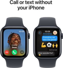 Apple Watch SE 2024 - Smartwatch - GPS + Cellular - 44mm - Midnight Aluminium Case - Midnight Sport Band - M/L — thumbnail 4