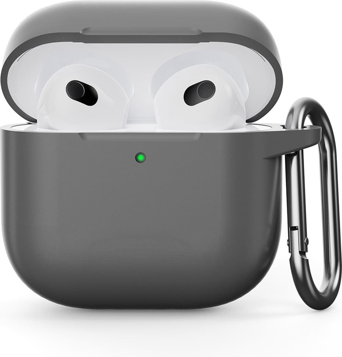 Coverup Hoesje - Geschikt voor AirPods 5 / 4 Hoesje - Coverup Siliconen AirPods Case met Sleutelhanger - Grijs — afbeelding 1