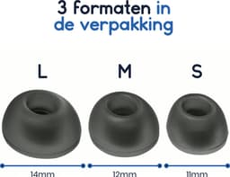 Ibley ComfortFit Siliconen oortips voor JBL Live Pro 2 zwart - Siliconen Earplug - S/M/L formaat - 3 paar - 3 maten - JBL Live Free 2 oortips — thumbnail 5